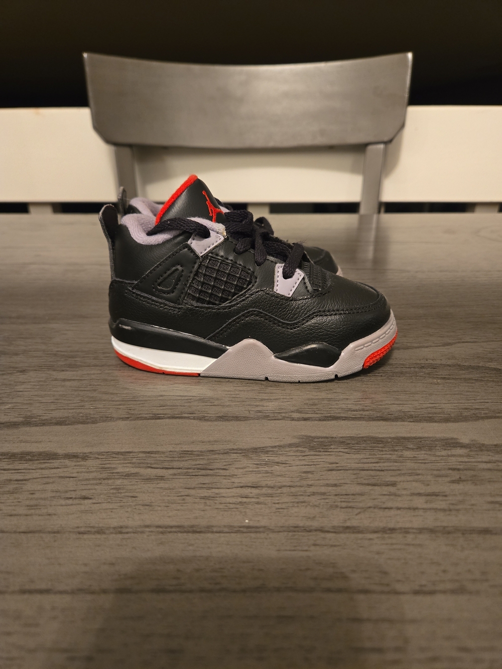 Nike Kids Black, Gray and Red High-Top Sneakers - Picture 1 of 4